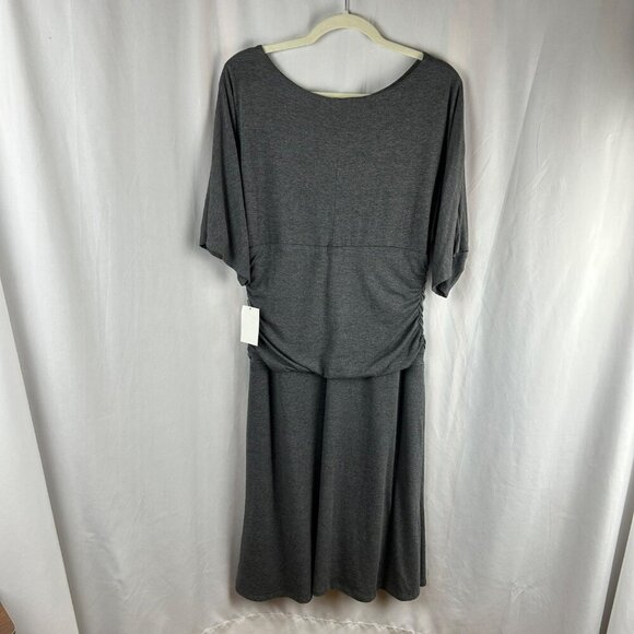 NEW Rabbit Rabbit Rabbit Knit Dress Women 12 Gray‎ Dolman Sleeve A Line Knee - Picture 8 of 8